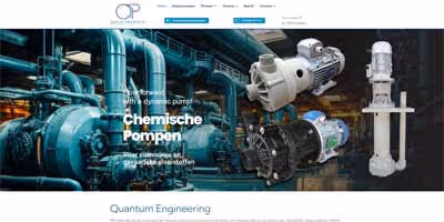 Website Quantum Engineering, industriële pompen en systemen