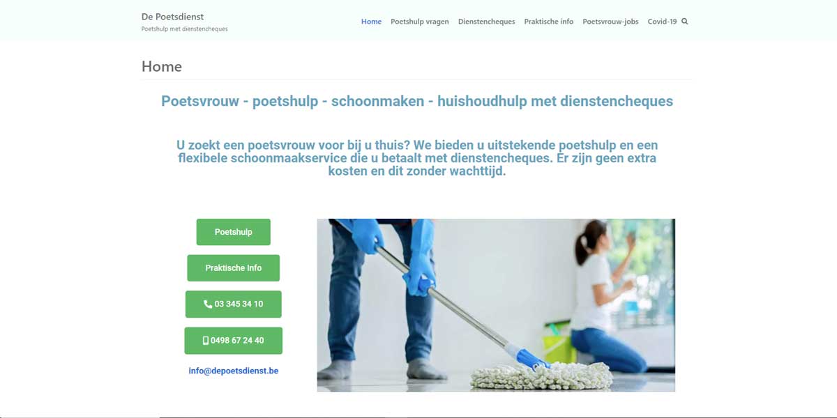 Websiteproject De Poetsdienst