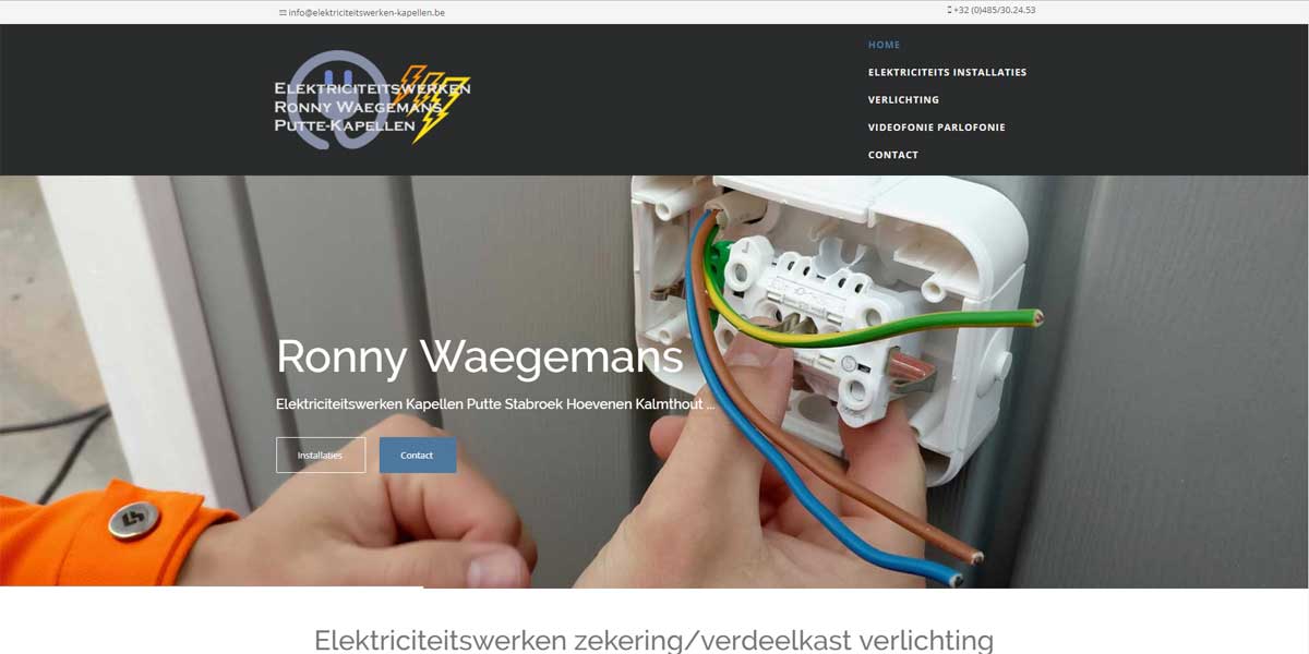 Websiteproject Elektriciteitswerken Kapellen