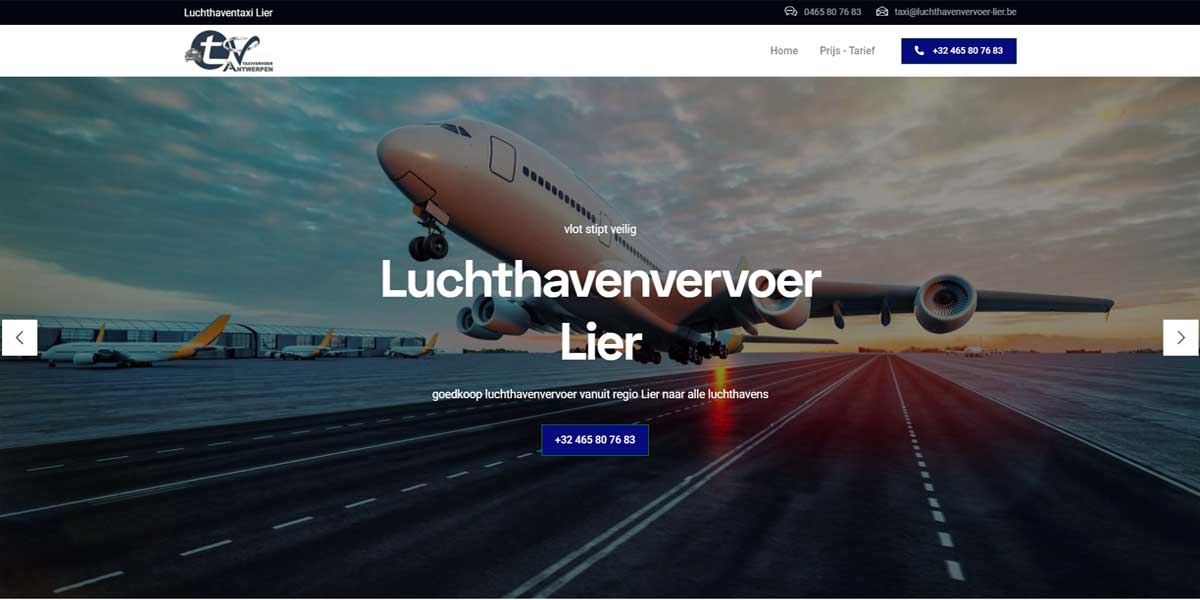 Websiteproject luchthavenvervoer-lier.be
