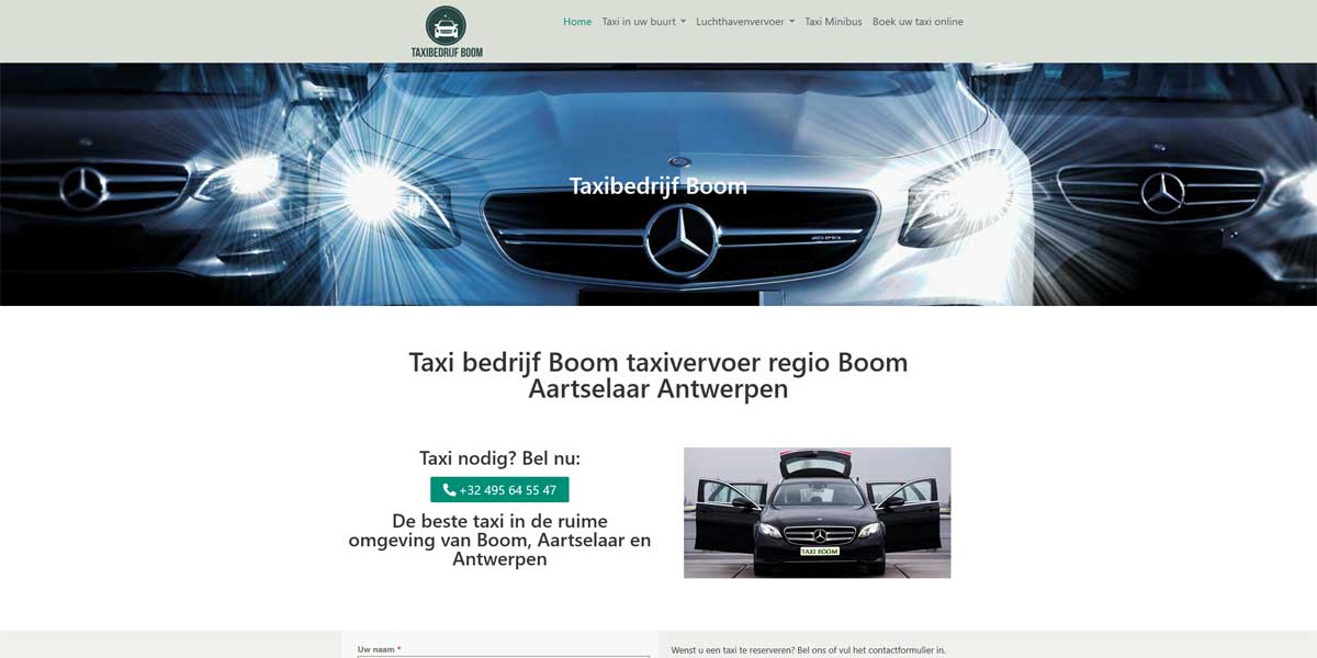 Websiteproject taxibedrijf-boom
